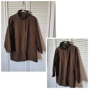 EILEEN FISHER Basket Melange Wool Blend Cape Jacket XS Eileen Fisher Wool Jacket